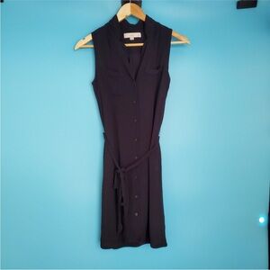 LOFT Size XSP Belted Button Up Dress